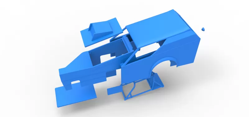 Shell of Vintage Dirt Modified stock car Version 7 Scale 1:25 - Model preview 19