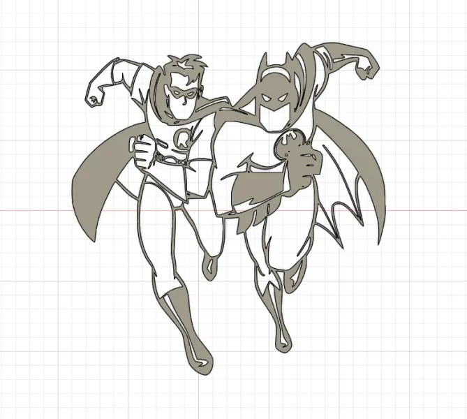 Silhouette Batman & Robin - Model preview 1