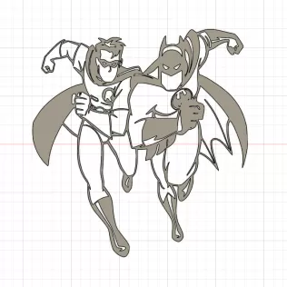 Silhouette Batman & Robin