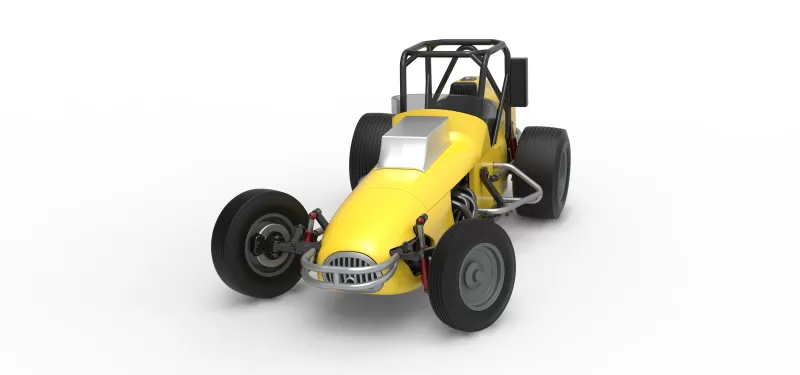 Dirt Silver Crown Champ car while turning Version 2 Scale 1:25 - Model preview 5