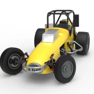 Dirt Silver Crown Champ car while turning Version 2 Scale 1:25 - Model thumbnail 5