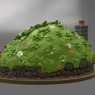 Cozy Hobbit Garden Cottage STL File for 3D Print - Model thumbnail 9