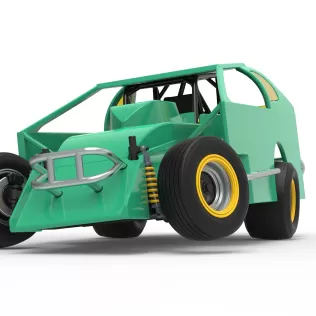 Northeast Dirt Modified stock car while turning V2 Scale 1:25 - Model thumbnail 6