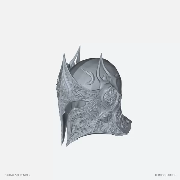 Ornate Spiked Crown Helmet Miniature - 100 mm STL - Model preview 1