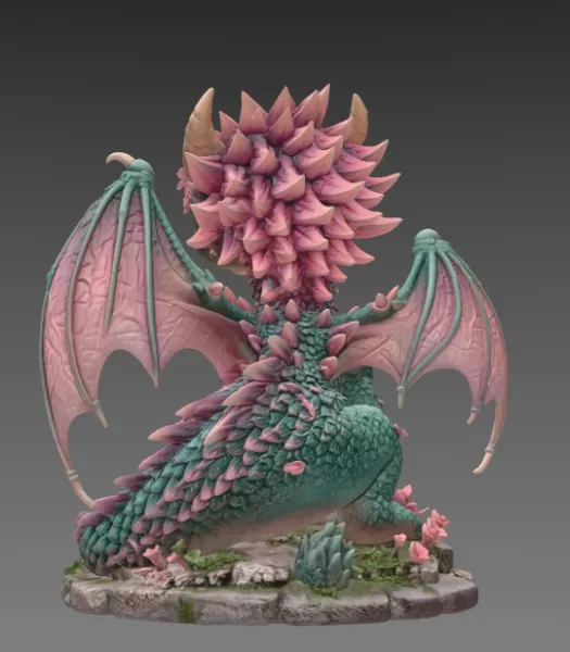 Blossom Baby Dragon STL File for 3D Print - Model preview 5