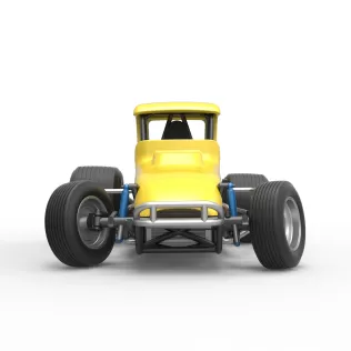 Vintage Sprint car while turning Version 2 Scale 1:25 - Model thumbnail 5
