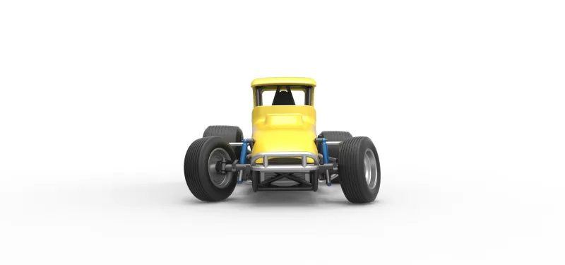 Vintage Sprint car while turning Version 2 Scale 1:25 - Model preview 5