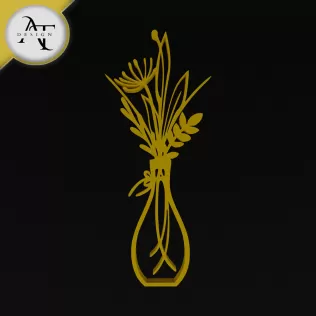 Flowers in vase - Line Art - 2D Wall Art Decor