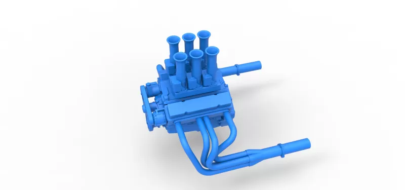 Engine of Vintage Supermodified stock car Scale 1:25 - Model preview 2