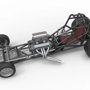 Vintage Front engine dragster Base Version 4 Scale 1:25 - Model thumbnail 4