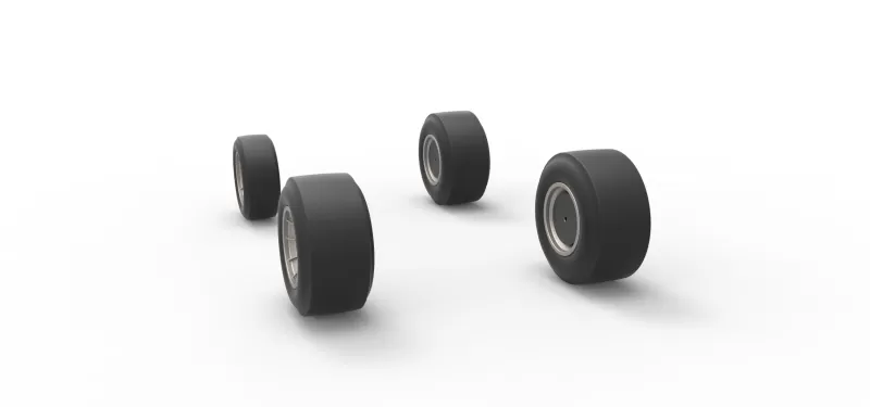 Wheel set of Vintage Asphalt Supermodified V2 Scale 1:25 - Model preview 8