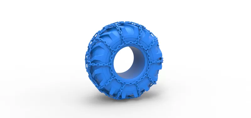 Tire of Timberjack with chains Scale 1:25 - Model preview 1