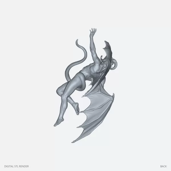 Falling Winged Gargoyle - 100 mm STL - Model preview 4