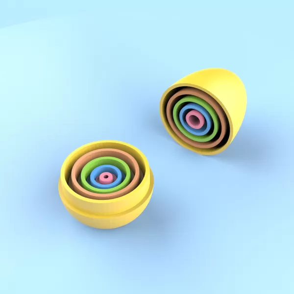 Easter Matryoshka Eggs, 5 Eggs - 10 pcs. Set, Easter Egg Gift - Model preview 3