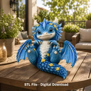 Bluebell Baby Dragon STL File for 3D Print - Model thumbnail 2