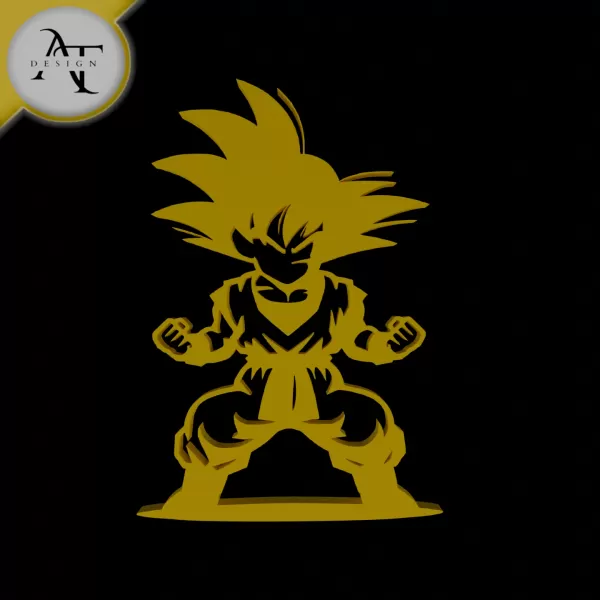 Goku - Dragon Ball - Silhouette - 2D Wall Art Decor - Model preview 1