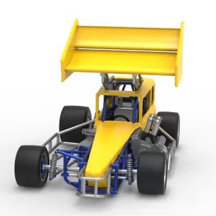 Vintage Winged Supermodified stock car Version 3 Scale 1:25 - Model thumbnail 5