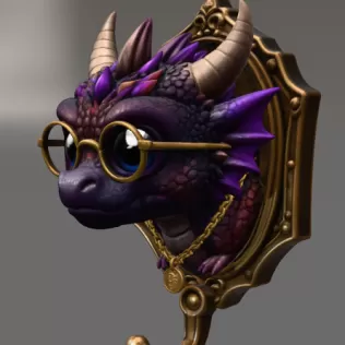 Kawaii Dragon Key Holder STL File for 3D Print - Model thumbnail 4