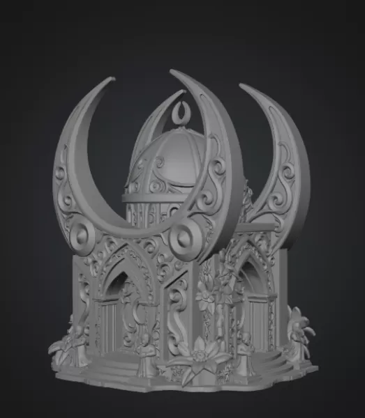Celestial Moon Temple STL File for 3D Printing - Model preview 10