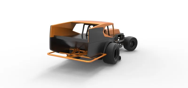 Vintage Dirt Modified stock car Version 5 while turning 1:25 - Model preview 18