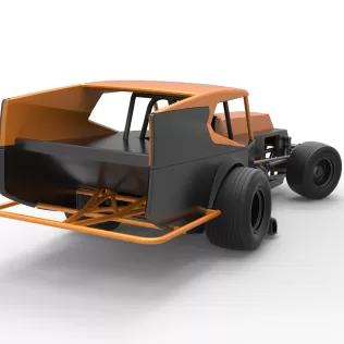 Vintage Dirt Modified stock car Version 5 while turning 1:25 - Model thumbnail 18