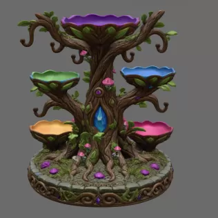 Enchanted Jewelry Tree Display STL File for 3D Print - Model thumbnail 10