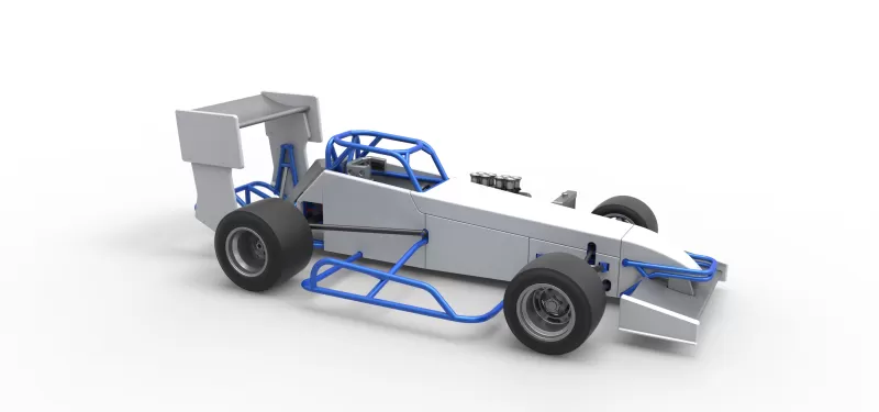 Supermodified front engine race car V4 Scale 1:25 - Model preview 23