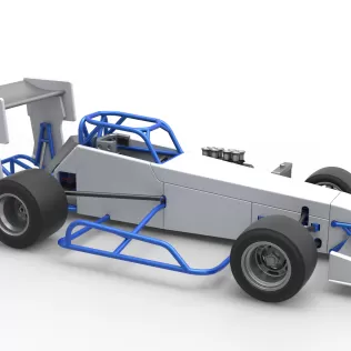 Supermodified front engine race car V4 Scale 1:25 - Model thumbnail 23