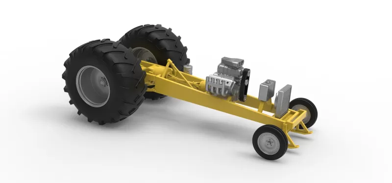 Vintage Pulling tractor Base Version 2 Scale 1:25 - Model preview 20