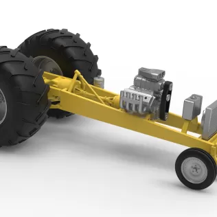 Vintage Pulling tractor Base Version 2 Scale 1:25 - Model thumbnail 20