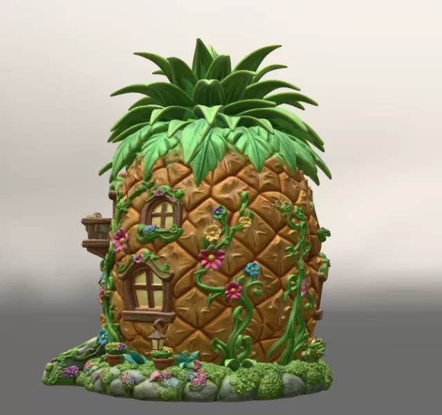 Pineapple Fantasy House STL File for 3D Printing - Model preview 4