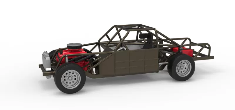 Vintage Dirt Modified stock car Base Version 7 Scale 1:25 - Model preview 1