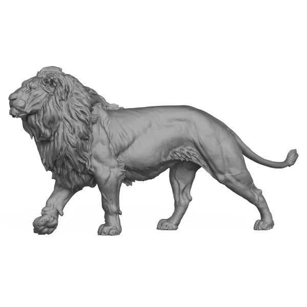 3D Printable Wild Lion - Model preview 3