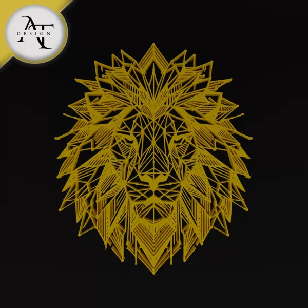 Lion - Geometric - 2D Wall Art Decor - Model preview 1