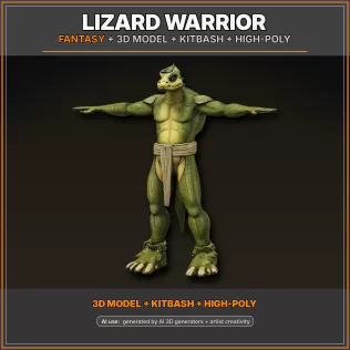 Animal Warrior Pack – Sci-Fi Fantasy High-Poly Kitbash 3D Model - Model thumbnail 10