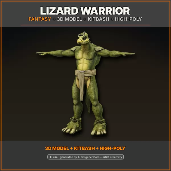 Animal Warrior Pack – Sci-Fi Fantasy High-Poly Kitbash 3D Model - Model preview 10