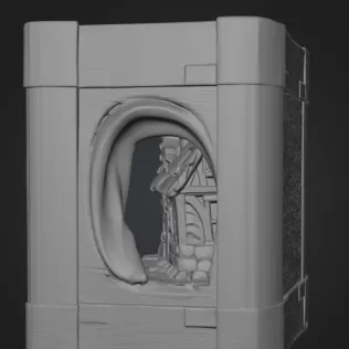 Fantasy Book Nook Cottage STL File 3D Printable Bookend Diorama - Model thumbnail 8