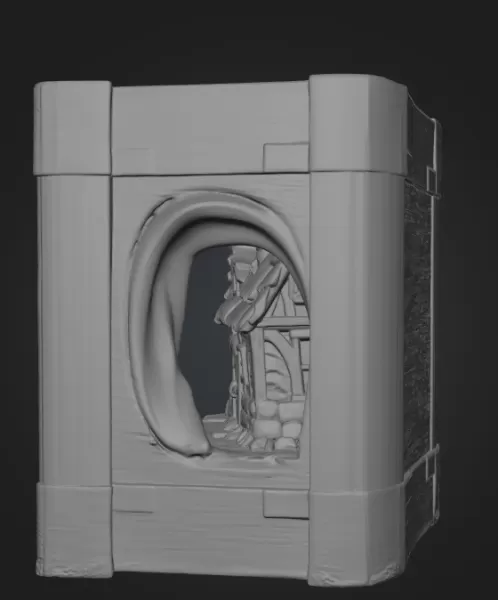 Fantasy Book Nook Cottage STL File 3D Printable Bookend Diorama - Model preview 8