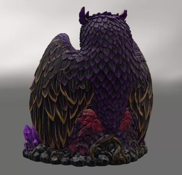 Mystic Halloween Owl Bowl STL File for 3D Print - Model preview 10