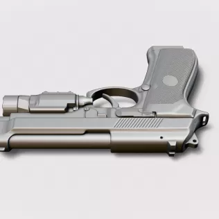 Beretta M9 with Tactical Flashlight #RoZ - Model thumbnail 5