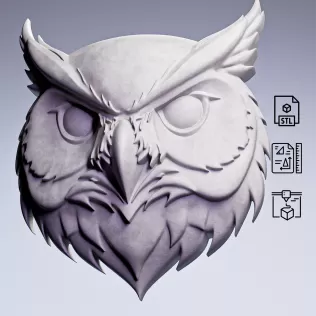 Owl Mask Relief #RoZ - Model thumbnail 4