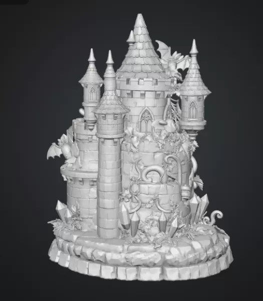 Haunted Halloween Castle LED Candle Holder STL File for 3D Print - Model preview 13