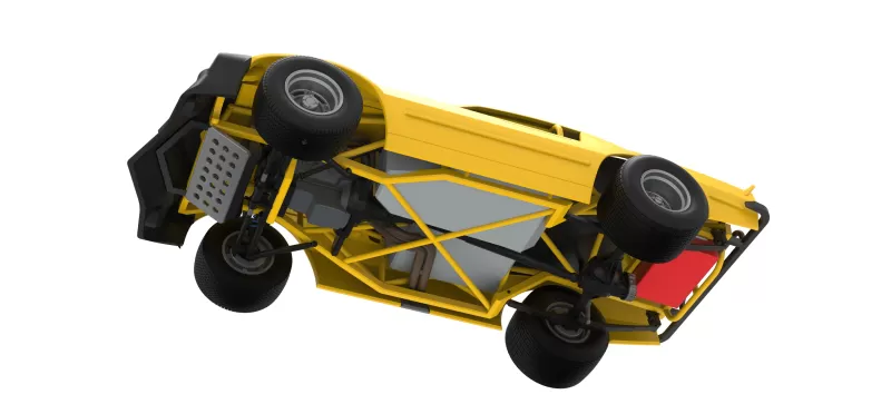 Vintage Dirt late model Race car Version 2 Scale 1:25 - Model preview 3