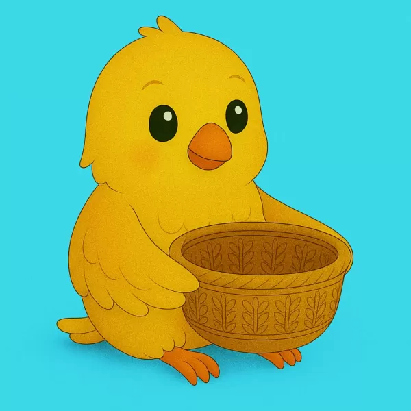 Bird Holding Gift Basket - Model preview 1