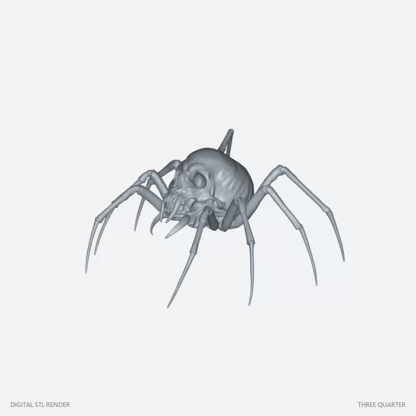 Skull Spider Creature - 100 mm STL - Model preview 1