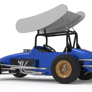 Vintage Winged Supermodified stock car for Dirt V2 Scale 1:25 - Model thumbnail 13
