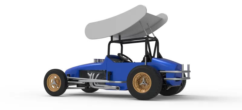 Vintage Winged Supermodified stock car for Dirt V2 Scale 1:25 - Model preview 13