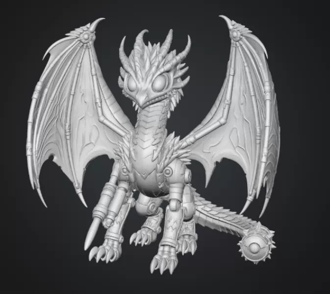 Mechanical Inferno Dragon STL File for 3D Print - Model preview 11