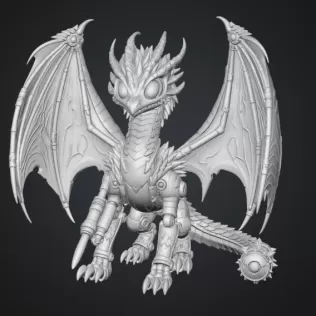 Mechanical Inferno Dragon STL File for 3D Print - Model thumbnail 11