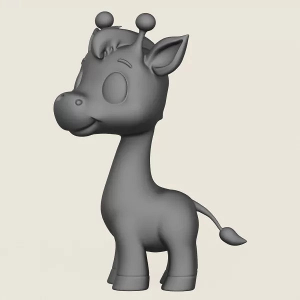 Cartoon Giraffe Print Ready 3D Model - Model preview 3